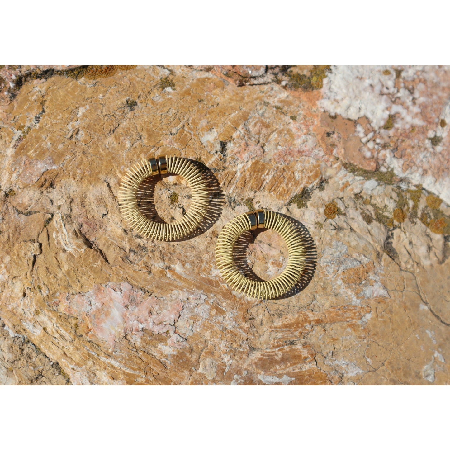 Yellow Spiral Earrings