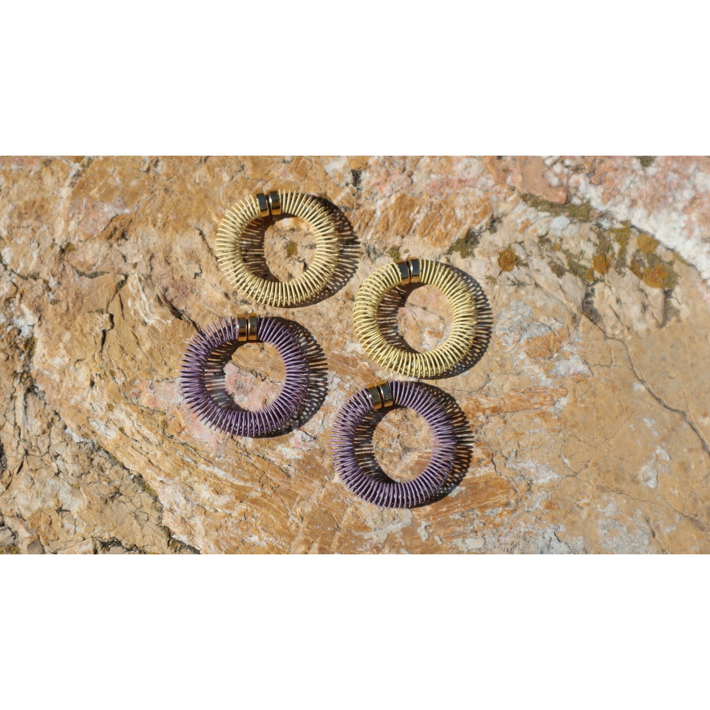 Yellow Spiral Earrings